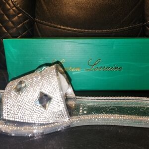 Lauren Lorraine Silver Embellished Sandals